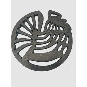 Old Mountain Cast Iron Rooster Trivet Round Design 8 Inches Durable & Versatile